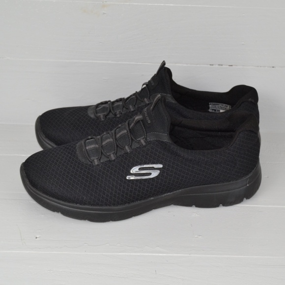 Skechers Women's Summits Sneaker 12980w Black Sz10 wide fit EU40 Memory Foam - Picture 1 of 8